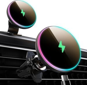 Magsafe Car Mount Charger-15W Wireless Car Charger-Magnetic Car Phone Holder