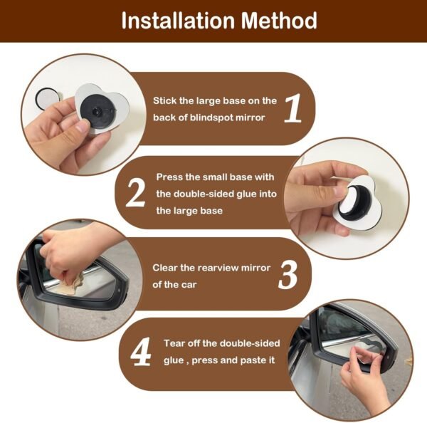 Blind Spot Mirror 2 Pack Heart Shaped Car Side Blindspot Mirrors