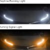 Car LED Strip Lights 2Pcs 24 cm Flexible LED Headlight Strips Dual Color White Turn Signal Yellow Lights Waterproof Car Daytime Running Light Strip for Truck SUV