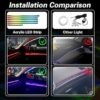 61NQDuQHflL._AC_SY355_.jpg Acrylic Interior Car LED Lights with Remote and Wireless APP 10 in 1Ambient Lighting Kits Fiber Optic Strip LEDs16 Million Colors MusicDIY Function