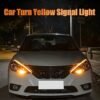 Car LED Strip Lights 2Pcs 24 cm Flexible LED Headlight Strips Dual Color White Turn Signal Yellow Lights Waterproof Car Daytime Running Light Strip for Truck SUV
