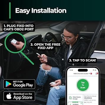 FIXD Bluetooth OBD2 Scanner for Car Car Code Readers Scan Tools for iPhone Android Wireless OBD2 Auto Diagnostic Tool to Check Engine Fix All Cars Vehicles ‘96 or Newer 1 Pack