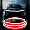 Car LED Hood Light Strip 70 cm 12V Flexible Waterproof Daytime Running Lights for Car Universal Engine Cover Decoration Accessories for Cars SUVs Trucks Dynamic Scan Startup Effect White