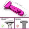 Window Breaker 3in1 Emergency Escape Tool with seat Belt Cutter and Glass Breaker Safety Emergency Car Escape Tool for Car Electroplating Pink