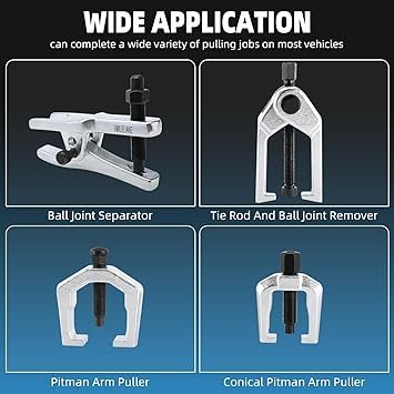 8MILELAKE 5 in 1 Ball Joint Separator Pitman Arm Puller Heavy Duty Tie Rod End Remover Front End Service Tool Set for Car SUV Light Truck