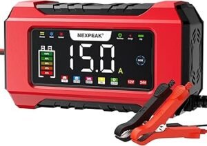 71NbEFPL6OL._AC_SX355_.jpg NEXPEAK NC215 15Amp Battery Charger 12V 24V LiFePO4 Lead Acid Portable Car Battery Charger 9Stage Trickle Charger Smart Battery Maintainer wTemp Compensation for Car Truck Lawn Mower Boat Marine