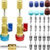 71SxJaKOi3L._AC_SY355_.jpg 31Pcs R134A Valve Core Quick Remover Installer Tool Set High Low Pressure AC Valve Core Removal Tool with R134A Valve Core AC Service Port Cap Valve Stem Kit for Refrigerant Air Conditioner System