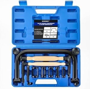 71TcW460PPL._AC_SY355_.jpg DASBET Valve Spring Compressor Valve Lapper Set with 4 Suction Plates Spring Clamp Service Kit with C Clamp for Motorcycle ATV Car Small Engine Vehicle Equipment Blue
