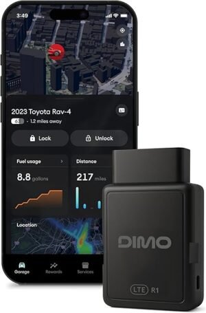 DIMO GPS Vehicle Tracker with RealTime Location OBD2 Wireless Scanner AIPowered Diagnostic Tool for Check Engine Light 9000+ Error Codes Track Driving Habits Battery Fuel Usage