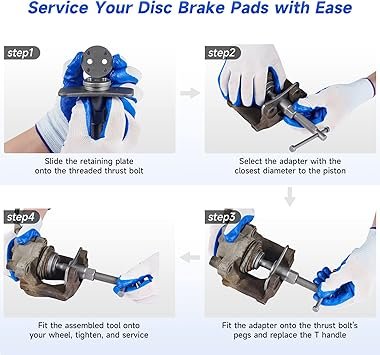 81CqWKJc1L._AC_SY355_.jpg Orion Motor Tech 2 in 1 Brake Caliper Compression Tool Brake Bleeder Kit Handheld Vacuum Pump Brake Bleeder Tool Set Disc Brake Pad Service Tool with Thrust Bolt Retaining Plates 18 Adapters