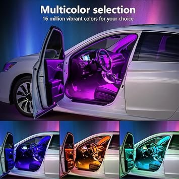 Car Led Lights Interior with Smart APP Control Sync MusicDIY ModeMulticolor led Car Interior Light Kits5V USB Led Lights for Cars Trucks SUVs